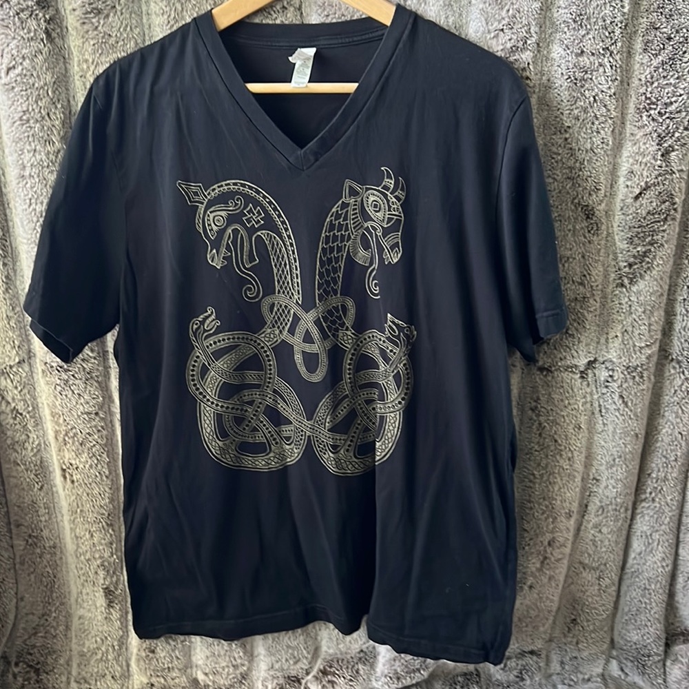 Cat Coven Viking V neck tshirt